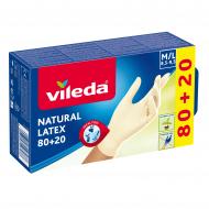 Перчатки латексные Vileda Natural Latex 80+20 шт стандартные р. M-L