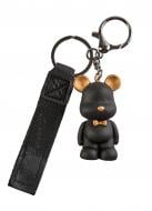 Брелок для ключів Ведмедик чорний з золотом