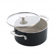 Кастрюля с крышкой KitchenAid АС, 20 см, 3,11 л, матовый черный (CC010147-001)