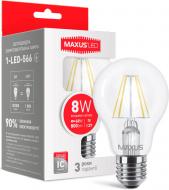 Лампа светодиодная Maxus FM A60 8 Вт E27 4100 К 220 В прозрачная 1-LED-566