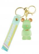 Брелок для ключей Мишка прозрачный зеленый