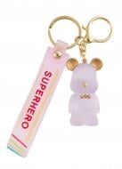 Брелок для ключей Мишка прозрачный фиолетовый