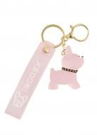 Брелок для ключей Бульдог прозрачный розовый