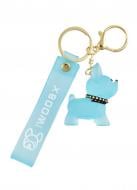 Брелок для ключей Бульдог прозрачный синий