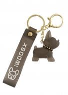 Брелок для ключей Бульдог прозрачный темный