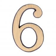 Цифра 6 латунь старая бронза 50 мм Larvij LNB5 AB #6