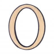 Цифра O латунь стара бронза 50 мм Larvij LNB5 AB #0