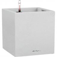 Кашпо пластик Canto Stone 40 low квадратний кварцовий білий 29 л Lechuza (13727)