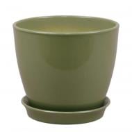 Горщик кераміка ВК круглий оливковий глянець 1 л Shynkar&KO