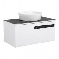 Тумба підвісна Aqua Rodos OSTIN (білий мат) зі стільницею керамограніт Namibia Black 90 см та умивальником One 46 см Тумба підвісна Aqua Rodos OSTIN (білий мат) зі стільницею керамограніт Namibia Black 90 см та умивальником One 46 см