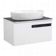 Тумба подвесная Aqua Rodos OSTIN (белый мат) столешница Керамо-гранит Namibia Black 80 см умывальник One 67 см