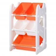 Стелаж для іграшок Mealux Coral Mini 44х34х70 см KD-E021 Orange помаранчевий/білий Стелаж для іграшок Mealux Coral Mini 44х34х70 см KD-E021 Orange помаранчевий/білий