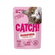 Корм влажный для котов Catch с говядиной и овощами в желе 85 г