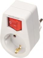 Розетка + вимикач ECOНОМЕ Ornat із заземленням 1 гн. 101 Біла ECO019001026