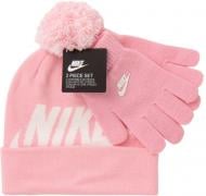 Комплект шапка+перчатки Nike Nan Swoosh Pom Beanie Glv Set 8A2695-A8F р.one size розовый