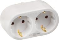 Двійник ECOНОМЕ Ornat тип В із заземленням 2 гн. білий ECO019001025