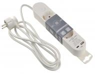 Подовжувач побутовий ECOНОМЕ Ornat USB+Type C із заземленням 3 гн. білий 2 м ECO019001001