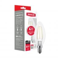 Лампа светодиодная Maxus FM-C C37 4 Вт E14 3000 К 220 В прозрачная 1-LED-537-01