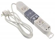 Подовжувач побутовий ECOНОМЕ Ornat USB+Type C із заземленням 4 гн. білий 2 м ECO019001004
