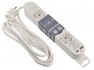 Подовжувач побутовий ECOНОМЕ Ornat USB+Type C із заземленням 4 гн. білий 3 м ECO019001005