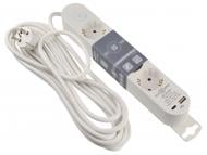 Подовжувач побутовий ECOНОМЕ Ornat USB+Type C із заземленням 4 гн. білий 5 м ECO019001006