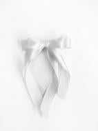 Заколка для волос MISO accessory с атласным бантиком белая
