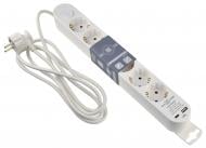 Подовжувач побутовий ECOНОМЕ Ornat USB+Type C із заземленням 6 гн. білий 2 м ECO019001010