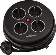 Подовжувач ECOНОМЕ Grot круглий із заземленням 4 гн. чорний 5 м ECO019001018