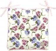 Подушка на стул Розовая клетка 40х40 см Прованс