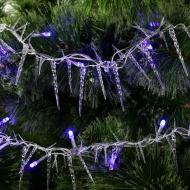 Электрогирлянда линейная Сосульки синие встроенный светодиод (LED) 30 ламп 1,8 м Электрогирлянда линейная Сосульки синие встроенный светодиод (LED) 30 ламп 1,8 м