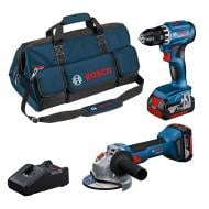 Набор инструментов Bosch Professional GSR 18V-45 + GWS 18V-8 + 2 x GBA 4.0Ah + GAL 18V-40 0615A5007N
