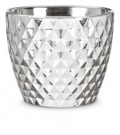 Кашпо керамическое Scheurich Mirror Silver фигурный 2,21 л серебряный