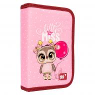 Пенал школьный HP-04 одинарный с двумя клапанами Little Miss YES разноцветный принт