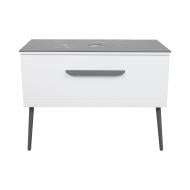 Тумба под умывальник Aqua Rodos SIENA белый мат со столешницей серый мрамор 80 см