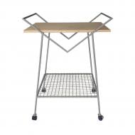 Сервірувальний столик Cube сірий / натуральний 550x350x700 мм Woodville 