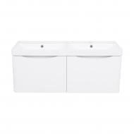 Тумба подвесная Aqua Rodos VISTA белый глянец с умывальником Bar двойная чаша 100 см