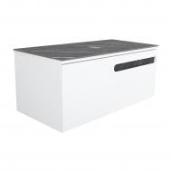 Тумба под умывальник Aqua Rodos OSTIN белый мат столешницей керамогранит Namibia Black 100 см