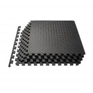 Татами EasyFit 120x120x1 см SwallowTail мат пазл ласточкин хвост з бортиком EF-1950 черный