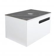 Тумба под умывальник Aqua Rodos OSTIN белый мат со столешницей керамогранит Namibia Black 70 см