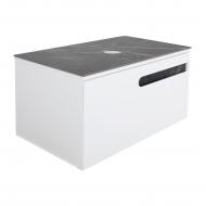 Тумба під умивальник Aqua Rodos OSTIN білий мат зі стільницею керамограніт Namibia Black 80 см