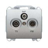 Розетка TV+R+SAT кінцева 3 Siemens Iris IP20 алюміній 2918 AF