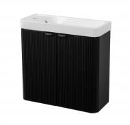 Тумба підвісна Aqua Rodos FROST MINI (BLACK-MATT-PVC) з умивальником BAR MINI L 50 см Тумба підвісна Aqua Rodos FROST MINI (BLACK-MATT-PVC) з умивальником BAR MINI L 50 см