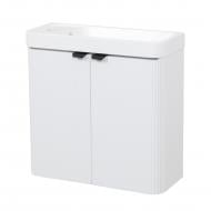 Тумба подвесная Aqua Rodos FROST MINI (WHITE-MATT-PVC) с умывальником BAR MINI L 50 см