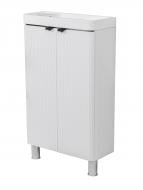 Тумба напольная Aqua Rodos FROST MINI (WHITE-MATT-PVC) с умывальником BAR MINI L 50 см
