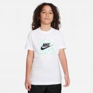 Футболка Nike K NSW TEE CLUB SESONAL HBR GFX FD3929-100 р.S белый