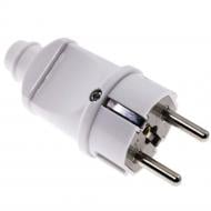 Вилка кабельная прямая Quantum QM-9P10 с заземлением 220В 16А IP20 ABS-пластик белый