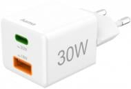 Сетевое зарядное устройство Hama 30 Вт USB-С/USB-A PD/QC White
