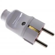 Вилка кабельная прямая Quantum QM-9P12 с заземлением 220В 16А IP20 ABS-пластик белый