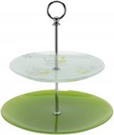Блюдо 2-ярусне зелене