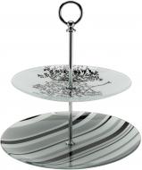 Блюдо 2-ярусне чорно-біле